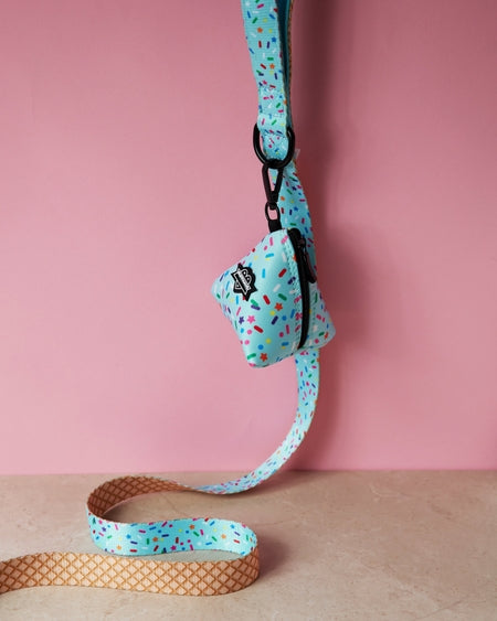 Sprinkle Me Pink Poop Bag Holder Dog Birthday Accessory