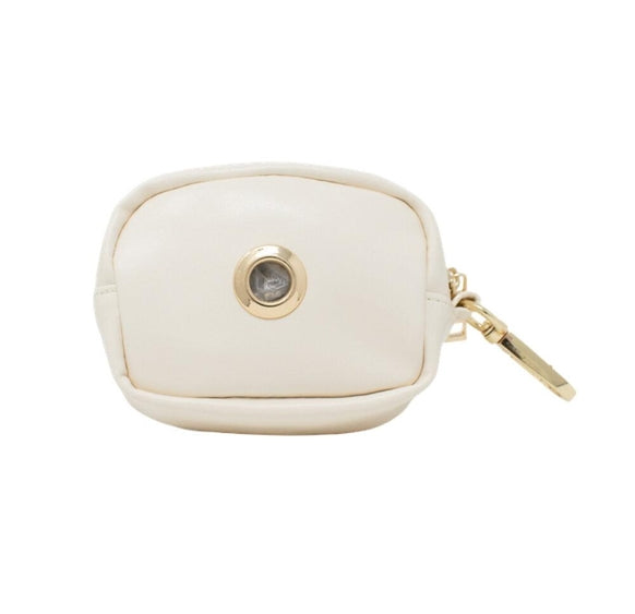 Katie Rose White Waste Bag Dispenser and Treat Pouch for Dogs