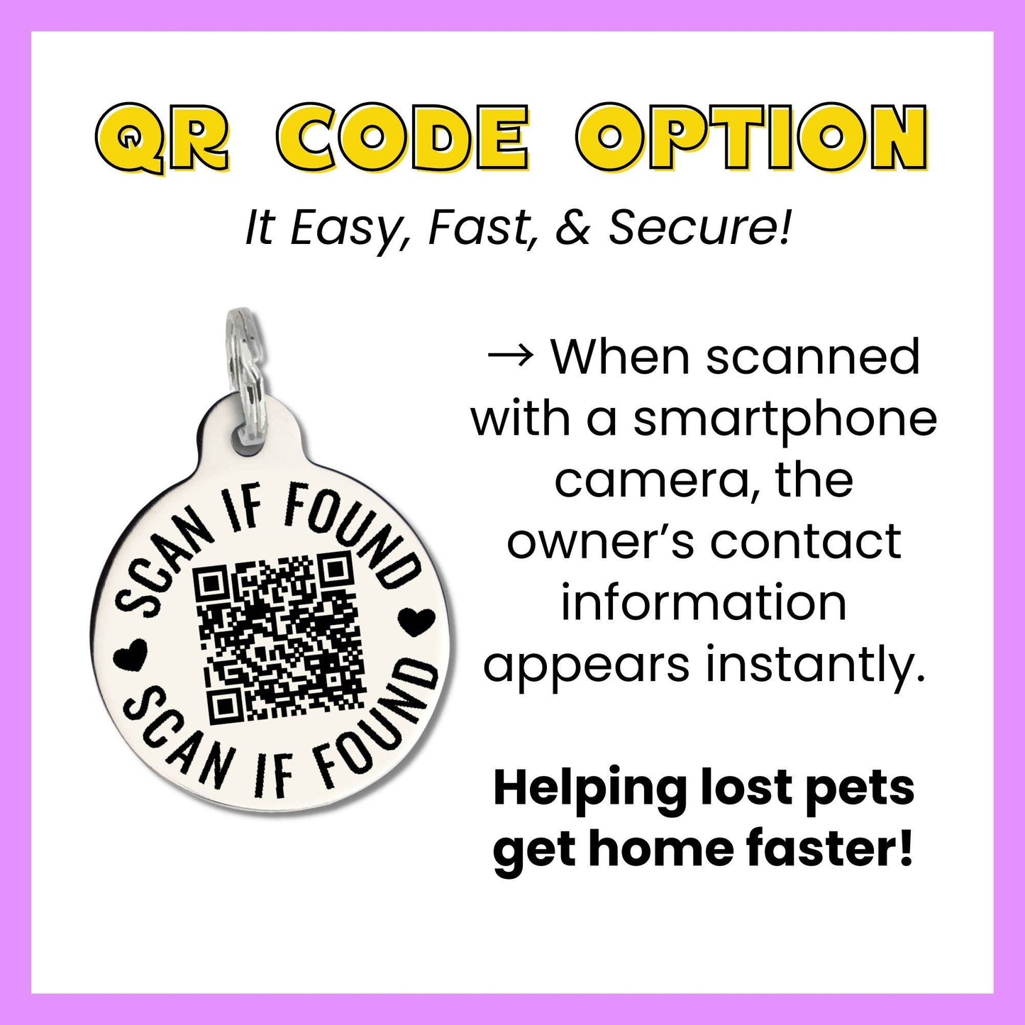 Personalized Dog ID Tag with QR Code Invader Personal Space