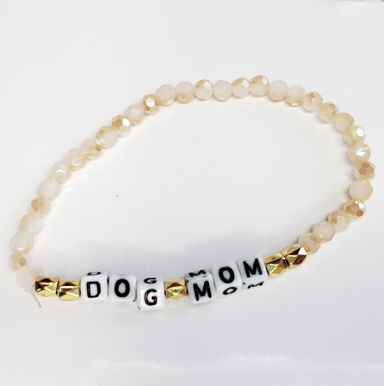 Dog Mom Beaded Stretch Bracelet for Dog Lovers