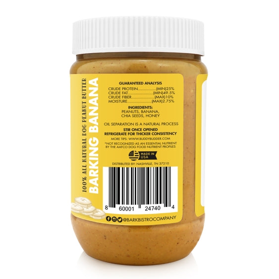Dog Peanut Butter Barkin Banana Buddy Budder Natural Treat