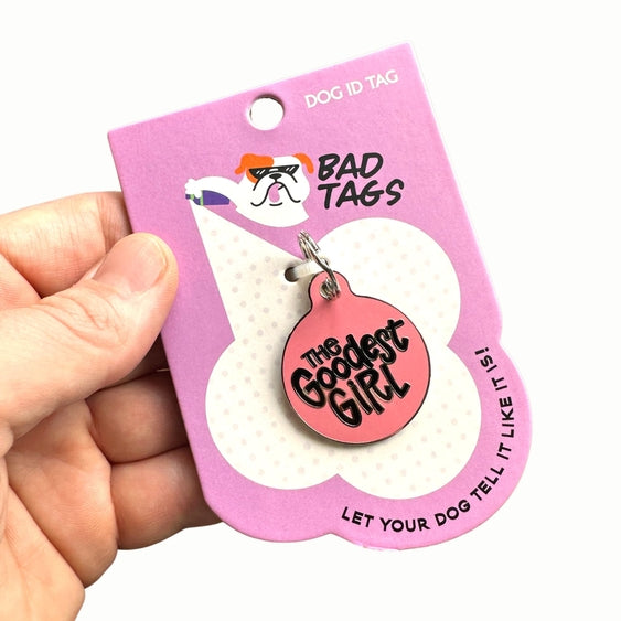 Personalized Dog Tag With Scannable QR Code Goodest Girl