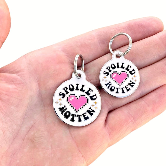 Cute Durable Dog Collar Charm Spoiled Rotten