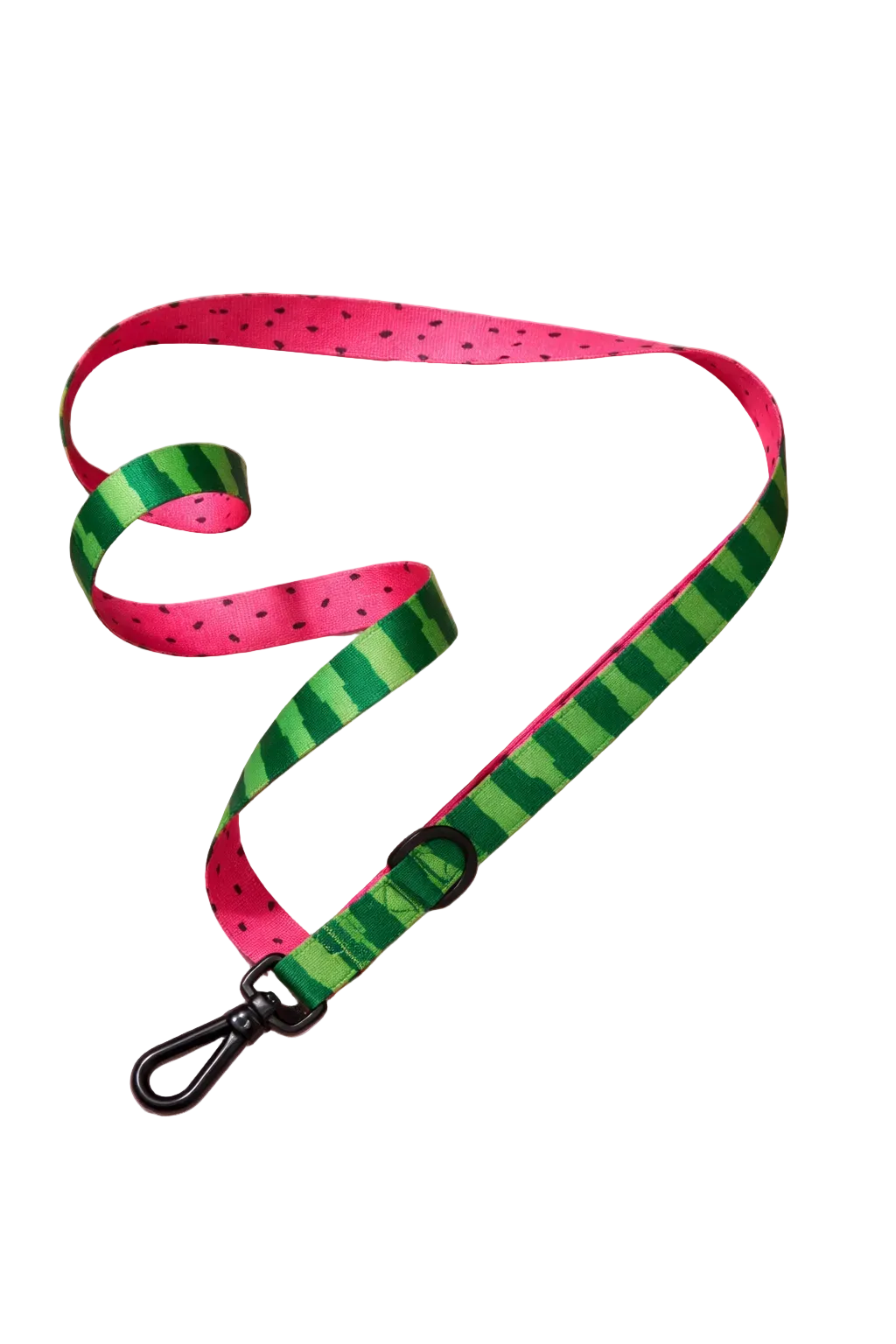 Luna Doodle Boutique What a Melon leash with a vibrant green and pink watermelon pattern for dogs.