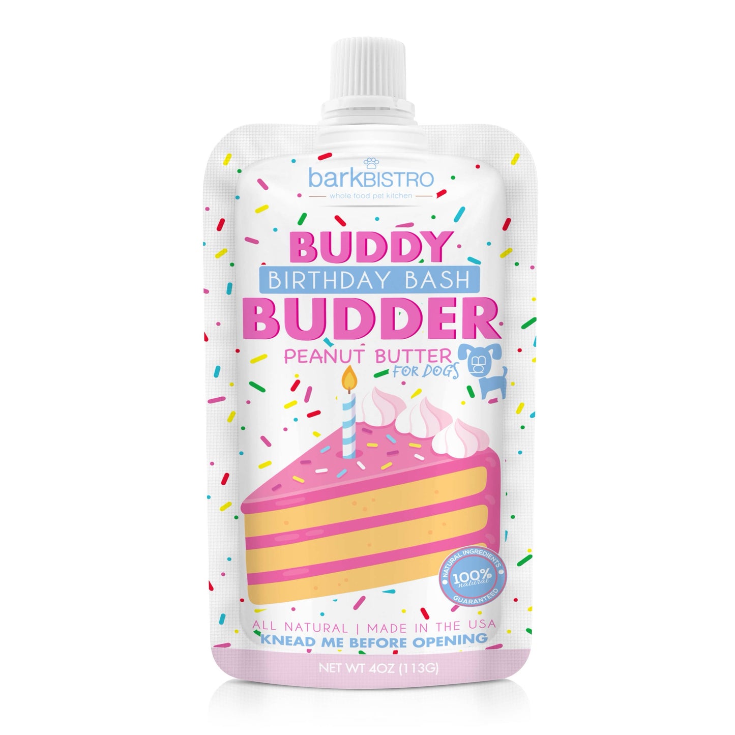 Dog Peanut Butter 4oz Squeeze Packs Birthday Bash Budder