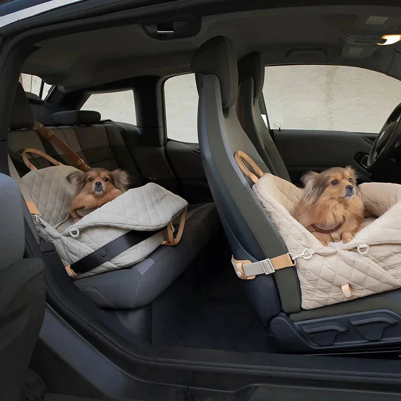 Quilted Verona Luxe Designer Pet Tote by Fashioned Furbabies, stylish dog carrier with padded interior and fashionable design.