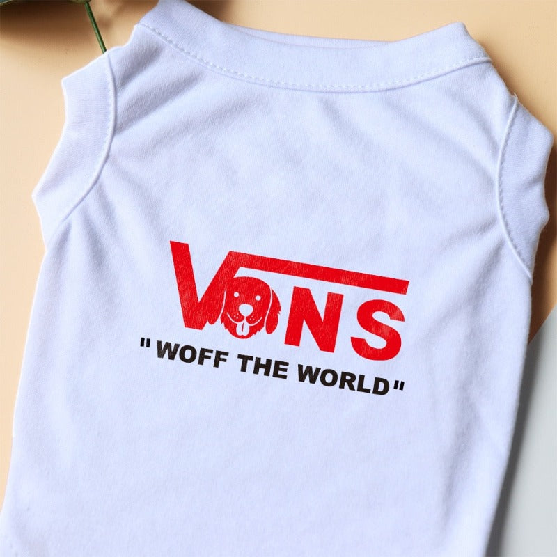 Vans-inspired “Woff The World" Dog T-Shirt