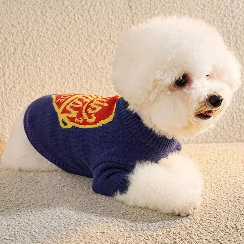 Louis Vuitton-Inspired Designer Heart Dog Sweater