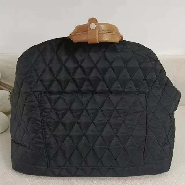 Quilted Verona Luxe Designer Pet Tote by Fashioned Furbabies, stylish dog carrier with comfortable interior and elegant design