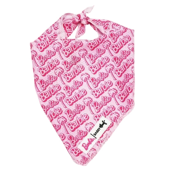 Malibu Barbie dog bandana by Luna Doodle Boutique featuring a colorful, stylish accessory for small dogs.