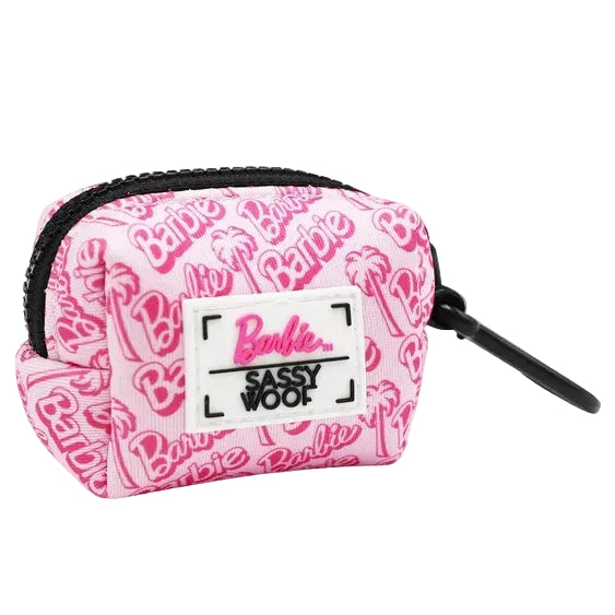Malibu Barbie waste bag dispenser from Luna Doodle Boutique featuring a colorful Barbie-themed design and a compact, portable style.