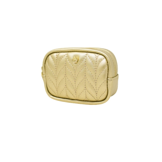 Aria Gold Vegan Leather Poop Bag Dispenser and Treat Pouch