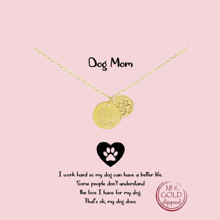 Dog Mom Charm Necklace - Luna Doodle Boutique
