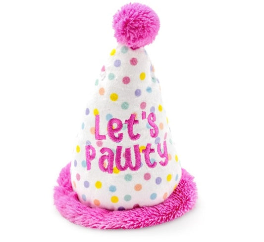 ThoozyPet Birthday Hat Pink Plush Dog Toy 7 Inches