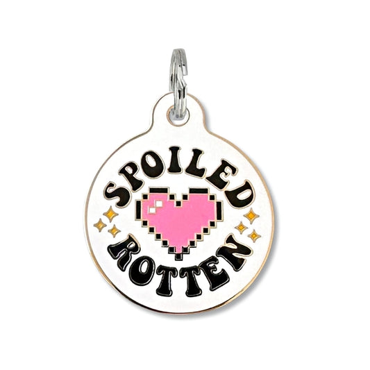 Cute Durable Dog Collar Charm Spoiled Rotten