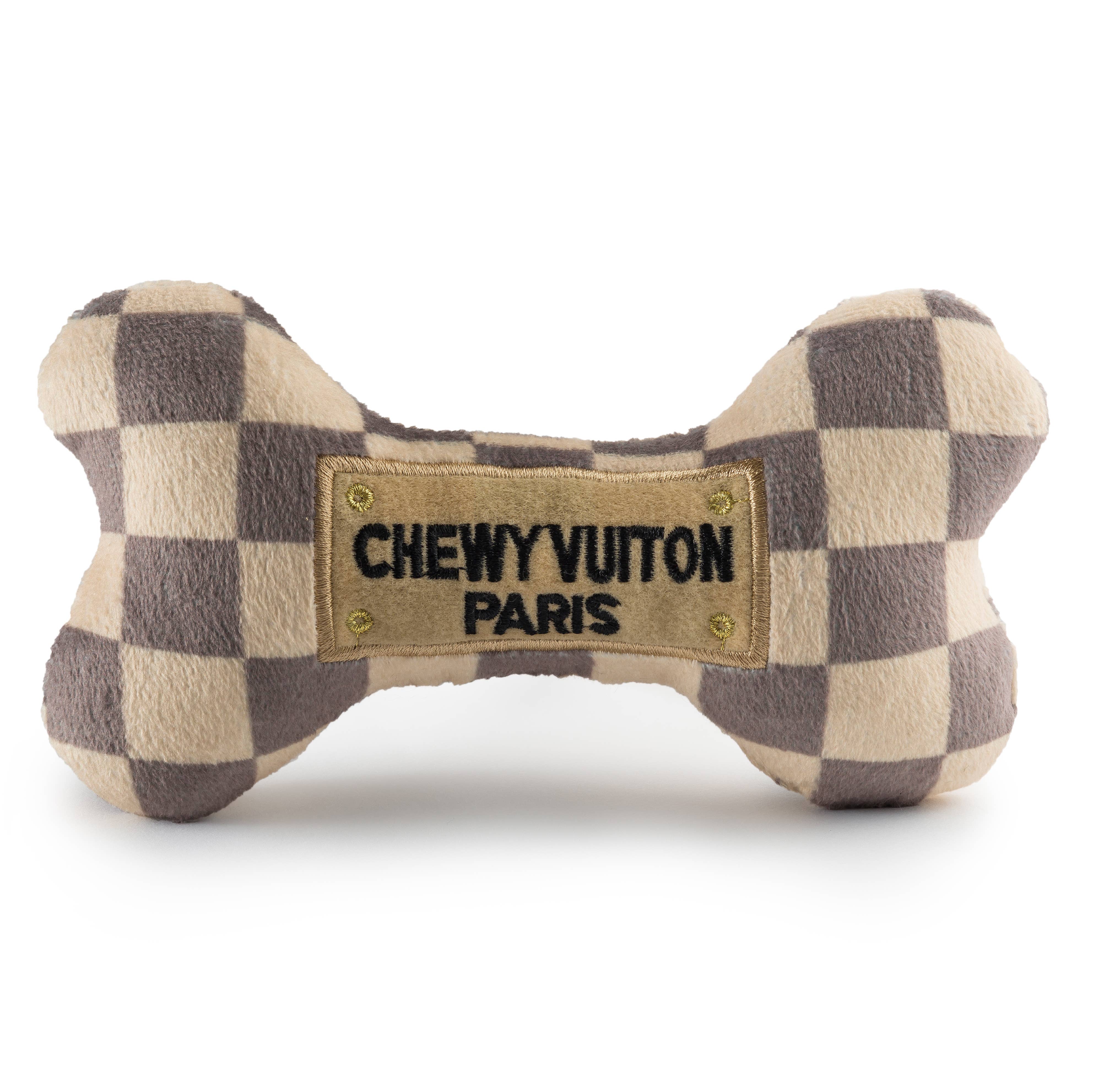 Checker Chewy Vuiton Bone - Luna Doodle Boutique