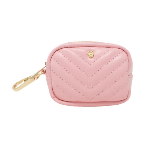 Kylie Pink Vegan Leather Poop Bag Dispenser and Treat Pouch