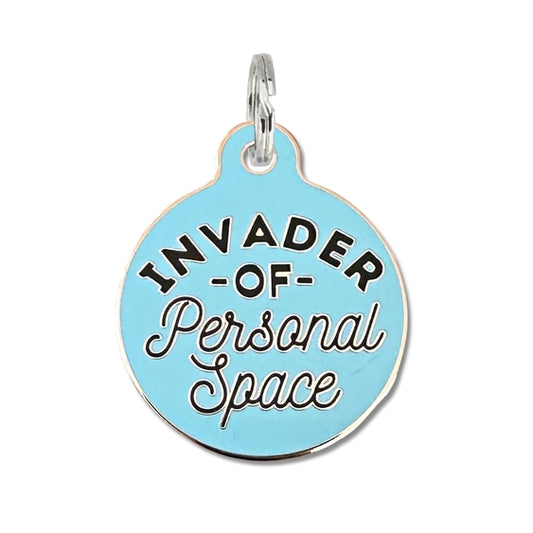 Personalized Dog ID Tag with QR Code Invader Personal Space