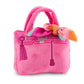 Barkin Bag Chic Doggie Pink Plush Purse Dog Toy with Scarf Squeaker