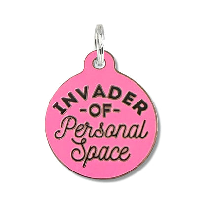 Personalized Dog ID Tag with QR Code Invader Personal Space