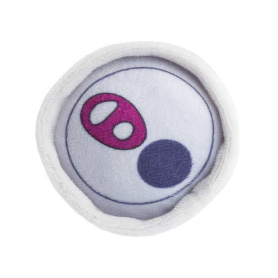 White Paw Bark Cherry Squeaker dog toy from Luna Doodle Boutique featuring a plush cherry shape with a squeaker inside.