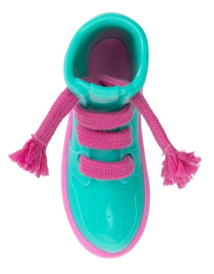 Luna Doodle Boutique Kicks N Licks Dog Chew Toy in vibrant colors with textured surface for chewing and play.