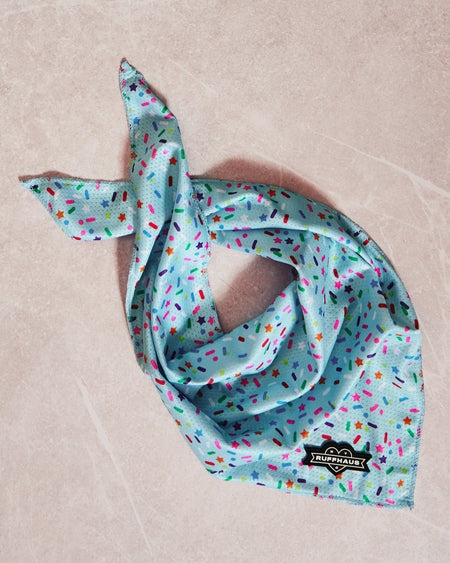 Sprinkle Me Blue Cooling Bandana For Dogs Birthday Celebration