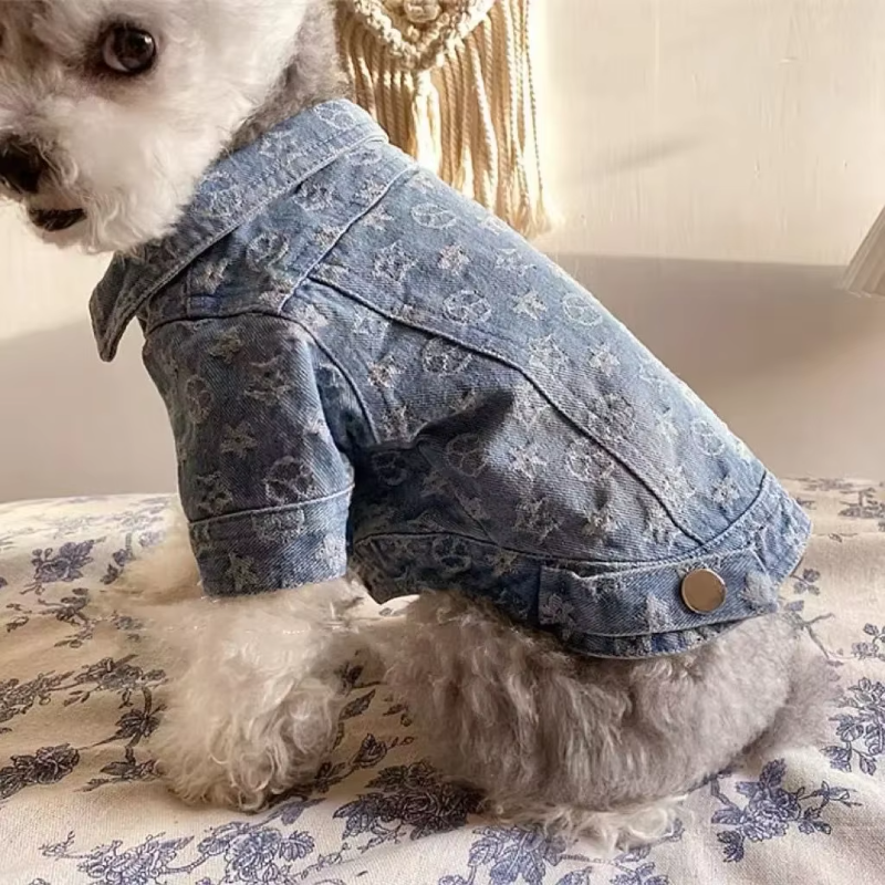 Chewy Vuitton Denim Dog Jacket