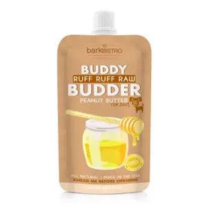 Dog Peanut Butter Squeeze Packs 4oz Ruff Ruff Raw Budder