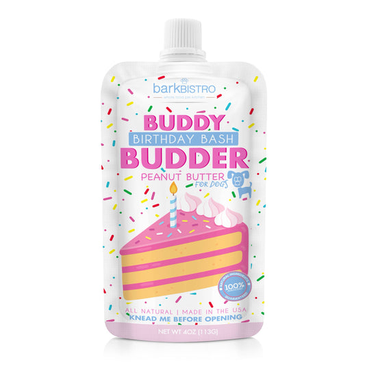 Dog Peanut Butter 4oz Squeeze Packs Birthday Bash Budder