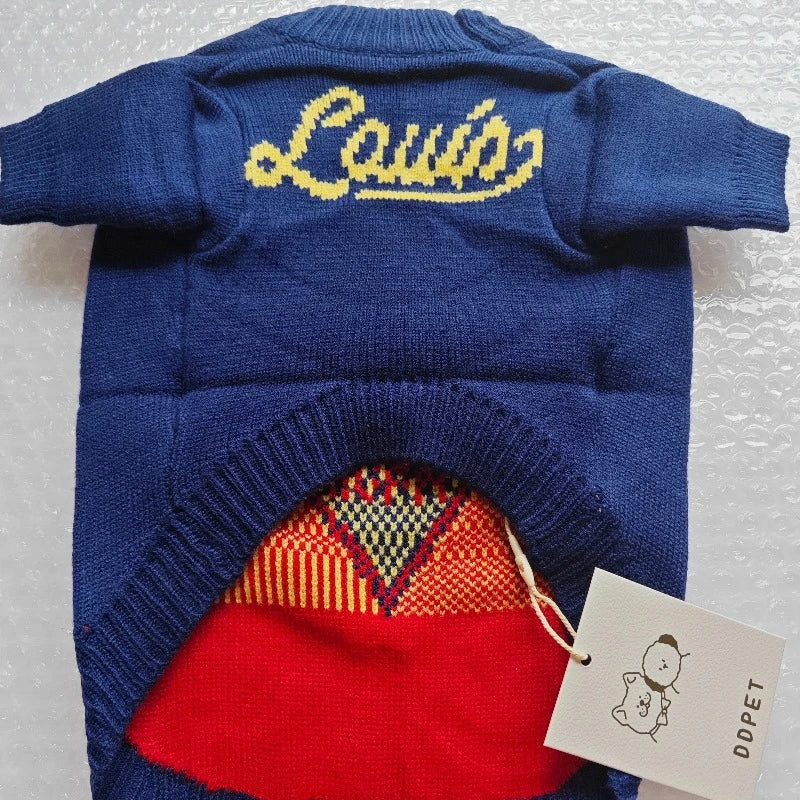 Louis Vuitton-Inspired Designer Heart Dog Sweater