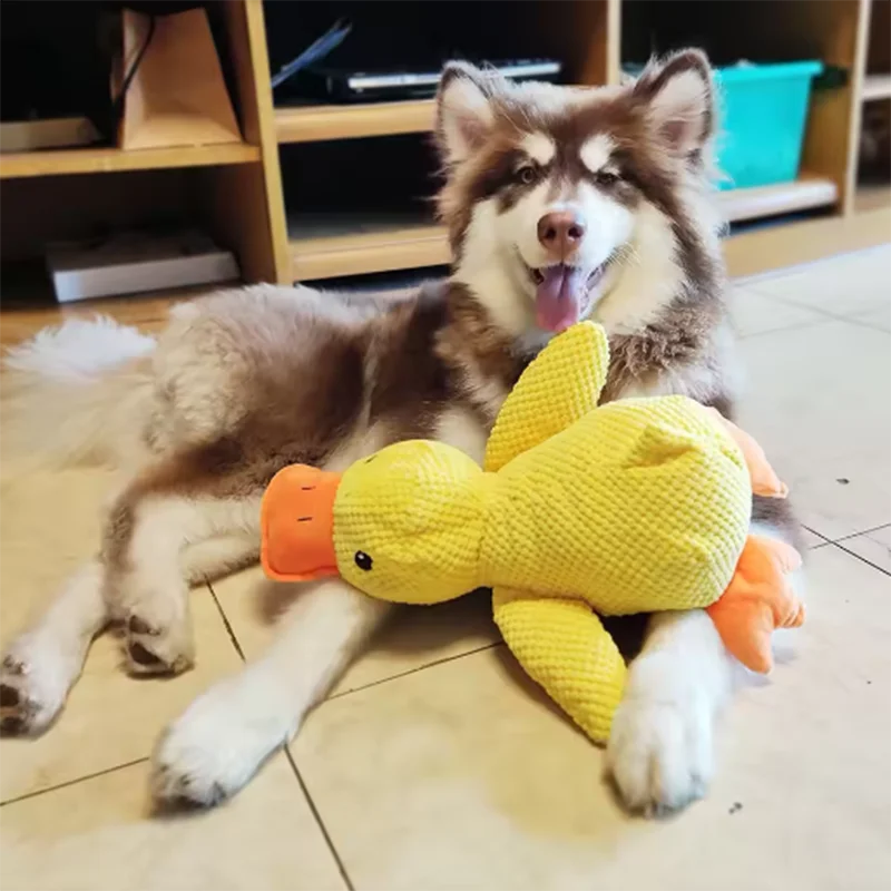 Plush Duck Dog Toy – Squeaky Calming Chew Toy for Puppy, Durable Teeth-Cleaning Pet Toy