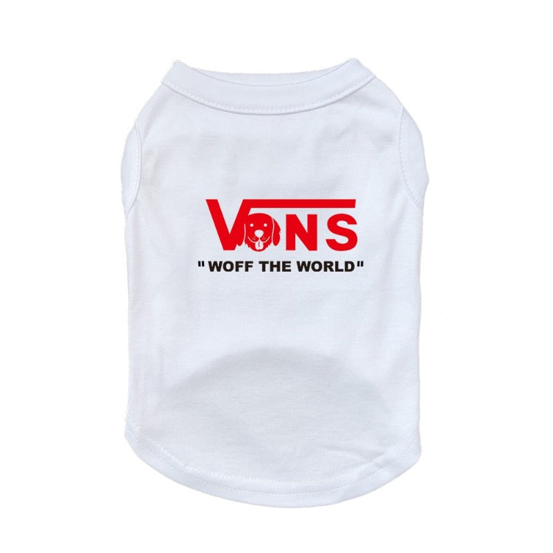Vans-inspired “Woff The World" Dog T-Shirt