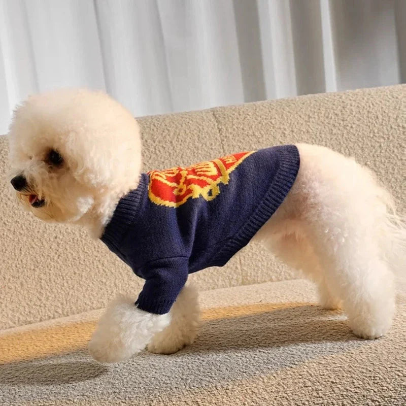 Louis Vuitton-Inspired Designer Heart Dog Sweater