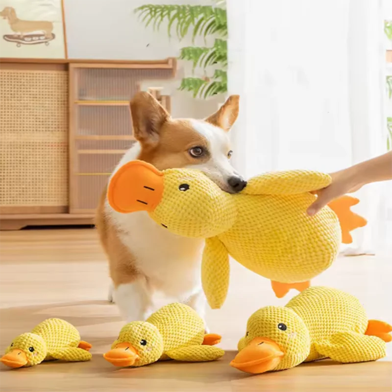 Plush Duck Dog Toy – Squeaky Calming Chew Toy for Puppy, Durable Teeth-Cleaning Pet Toy