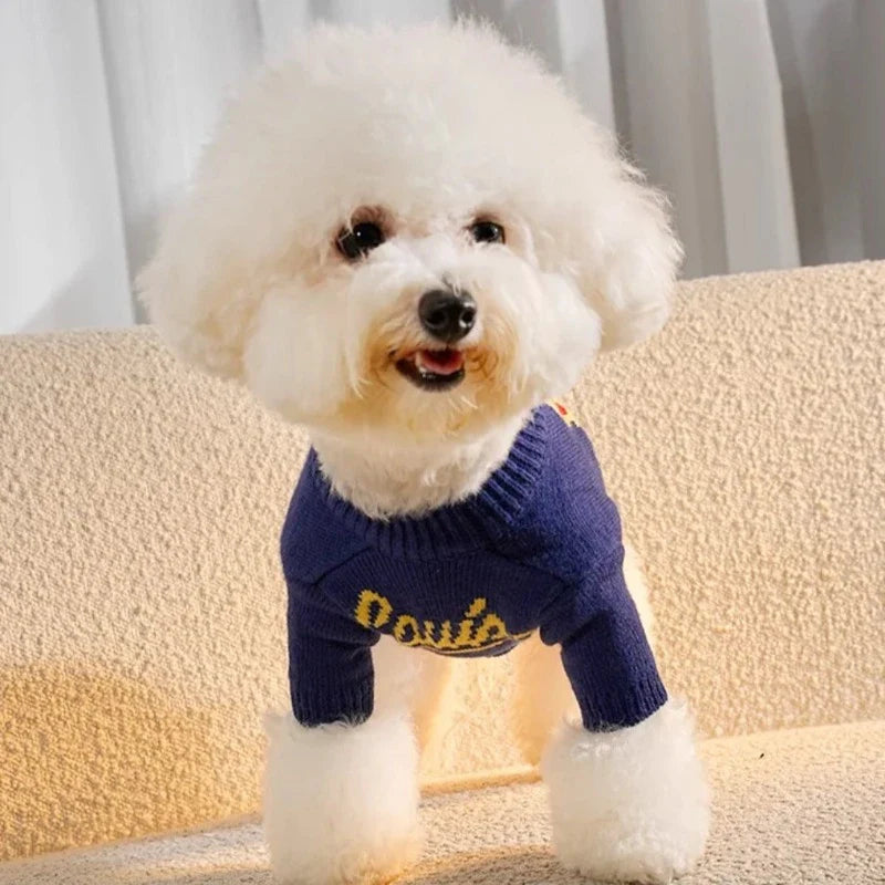 Louis Vuitton-Inspired Designer Heart Dog Sweater