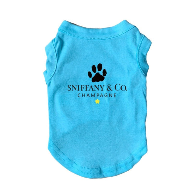 Blue “Sniffany & Co" Dog T-Shirt