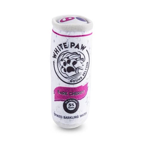 White Paw Bark Cherry Squeaker Dog Toy