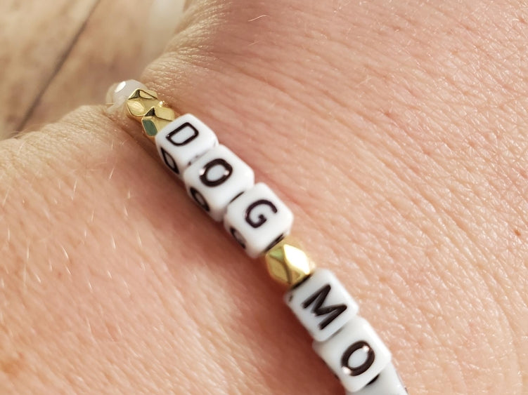 Dog Mom Beaded Stretch Bracelet - Luna Doodle Boutique