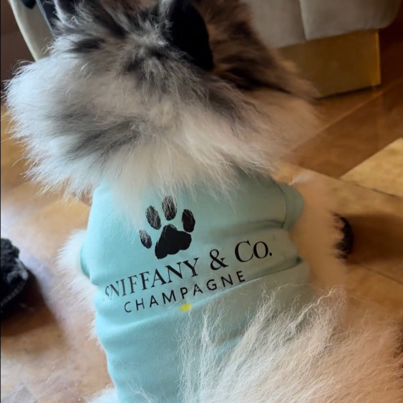 Blue “Sniffany & Co" Dog T-Shirt